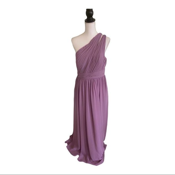 Azazie Dresses & Skirts - Azazie custom sized chiffon bridesmaid dress 10/12 with POCKETS!!